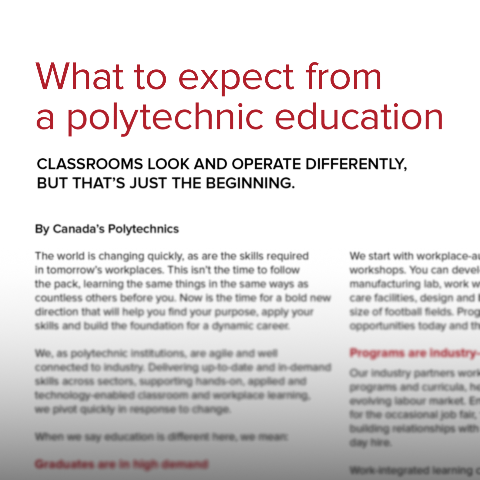 Polytechnics Canada – Purpose Applied